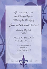 Royal Purple Fleur-de-lis Invitations Fleur de lis invitation